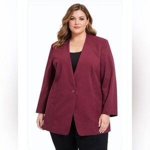 NEW Liz Baker Essentials Burgundy Blazer - Women’s 22